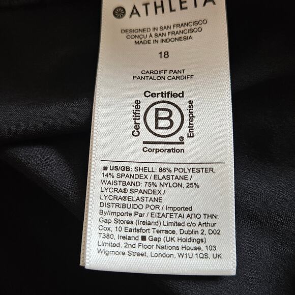 Athleta Cardiff Pants Black Plus 18 Athleisure Work Office Travel Neutral - Picture 9 of 12